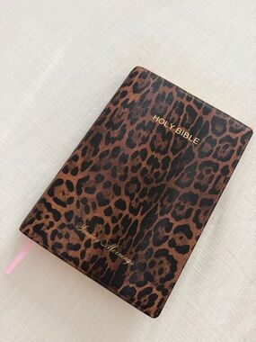 Leopard Print Holy Bible with Gold Lettering